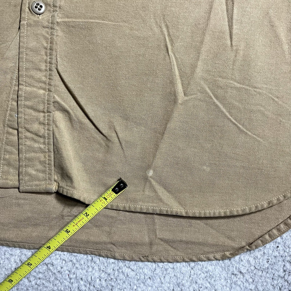 LL Bean Shirt Mens XL Beige Shooting Padded Elbow Patch Outdoor Hunting Work - Picture 3 of 13